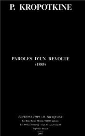 Paroles d´un révolté (1885) (NED)